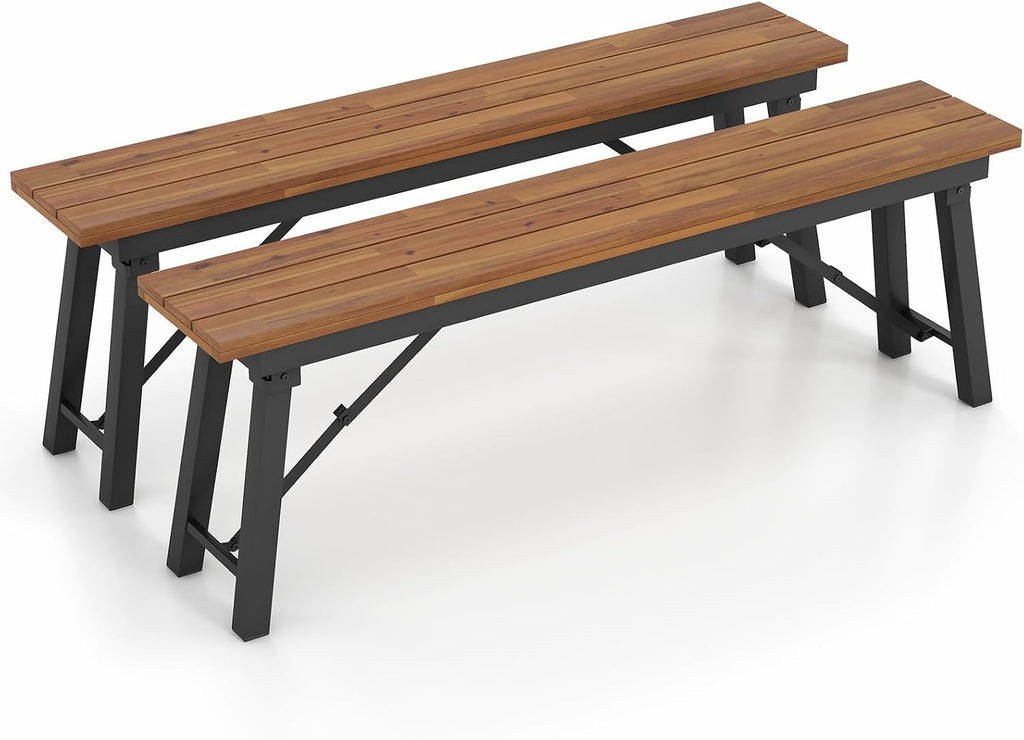 Weatherproof Acacia Wood Outdoor Folding Bench