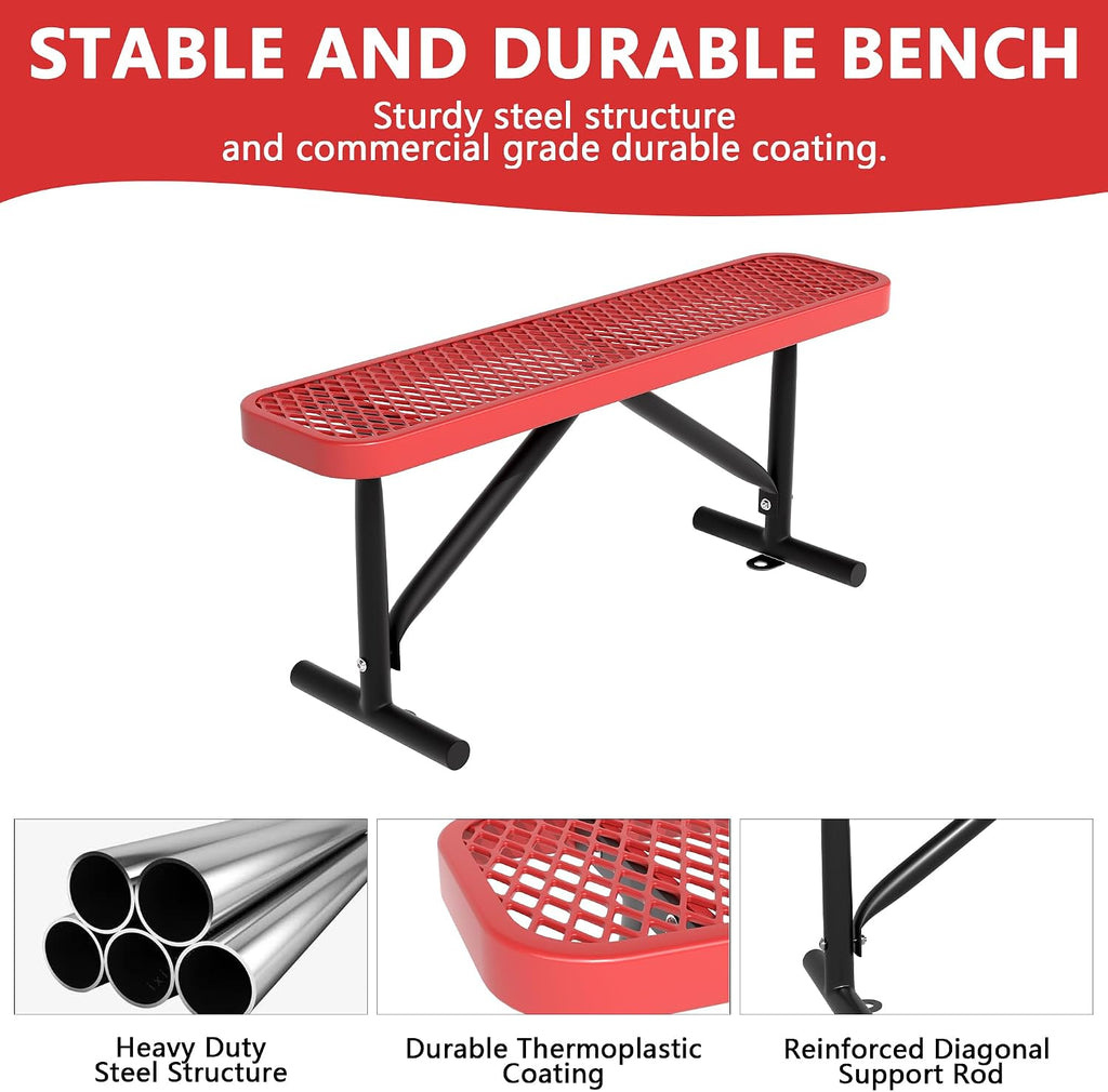 Heavy‑Duty Metal Outdoor Park Bench
