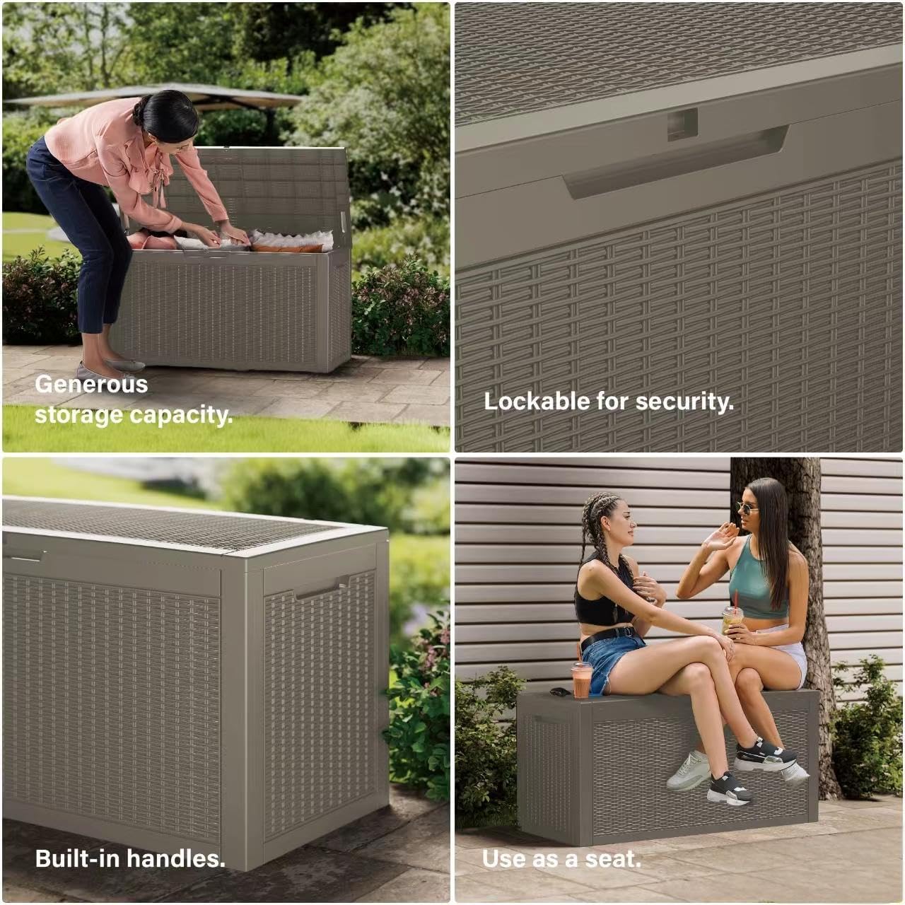 Large Lockable Resin Outdoor Storage Box