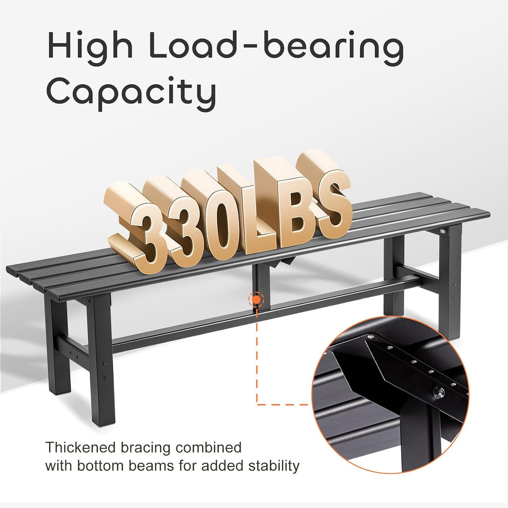 Lightweight Aluminum Outdoor Patio Park Bench