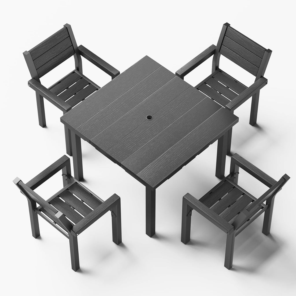 HDPE 5‑Piece Outdoor Patio Dining Set