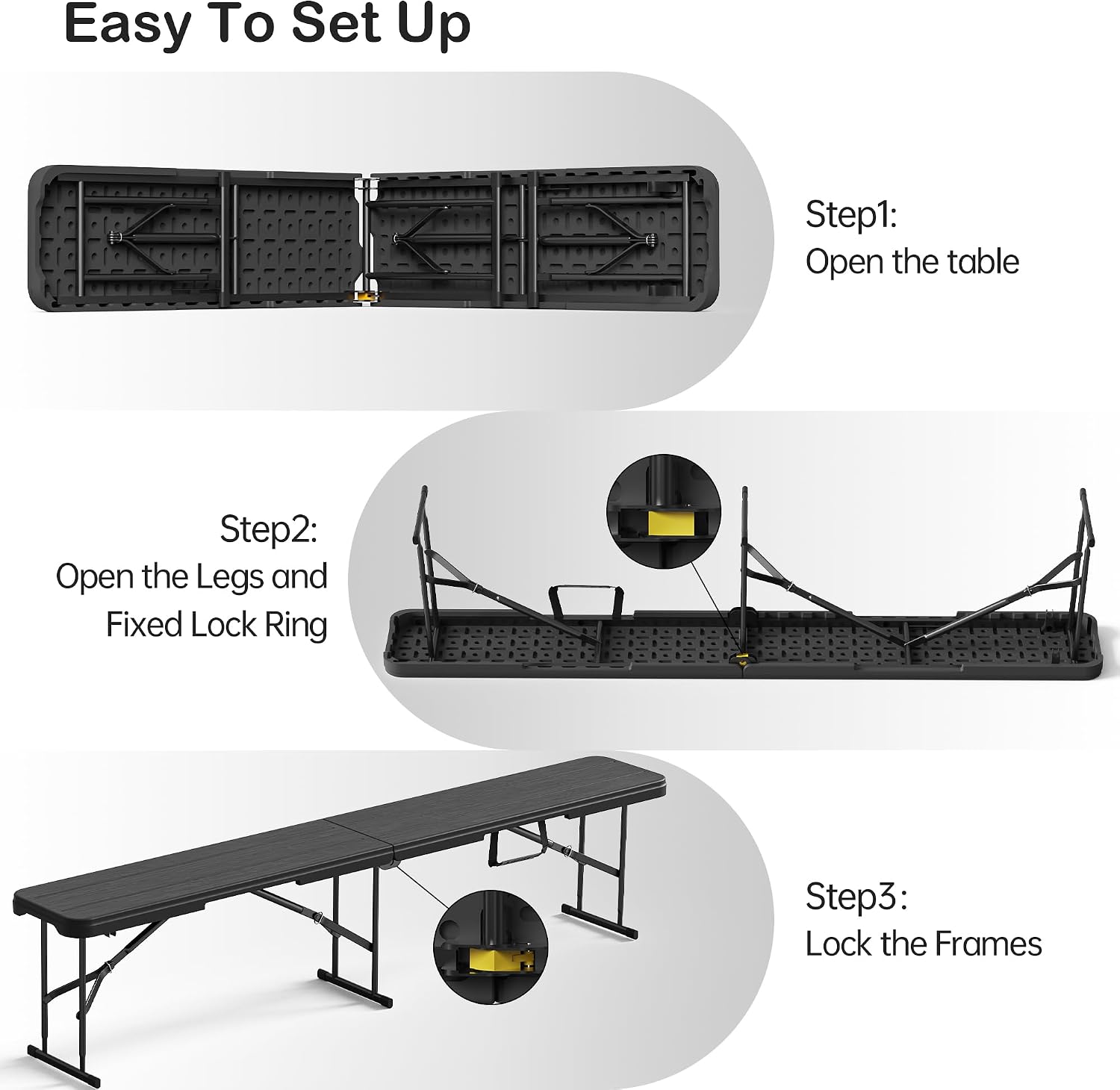 Portable Plastic Indoor Outdoor Folding Bench