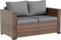 Wicker 2‑Seat Outdoor Patio Loveseat Sofa