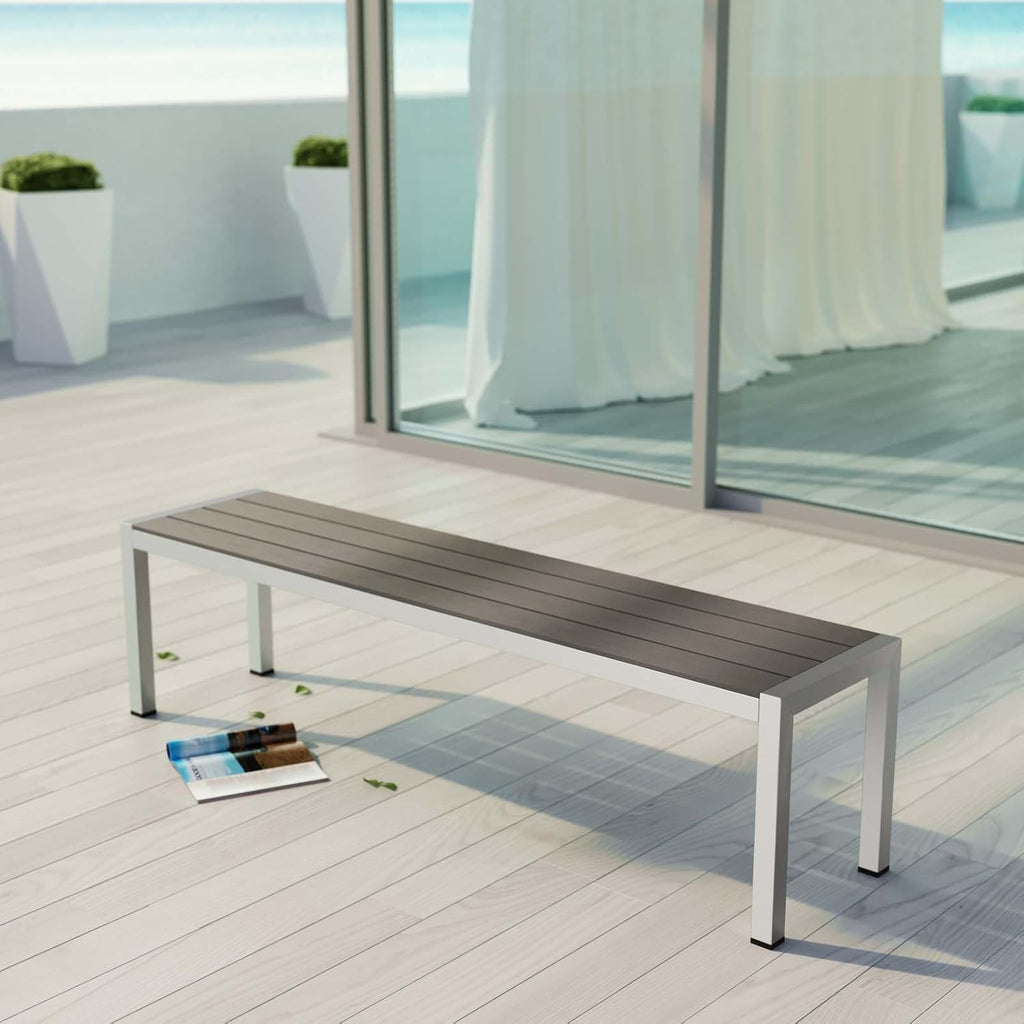 Aluminum Weather‑Resistant Outdoor Patio Bench