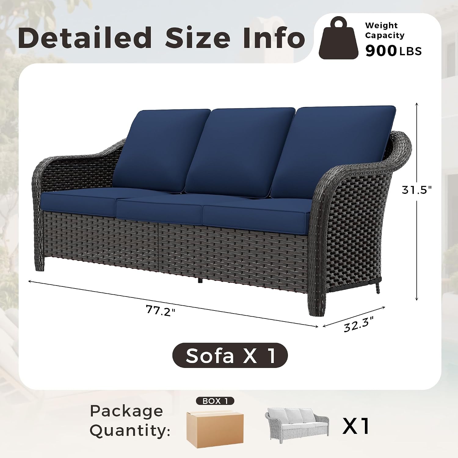 Wicker Outdoor Patio Conversation Sofa Set
