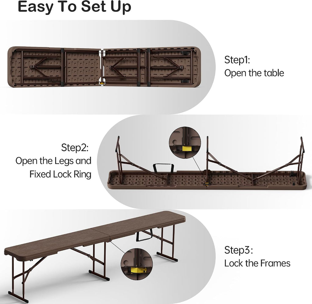 Portable Plastic Indoor Outdoor Folding Bench