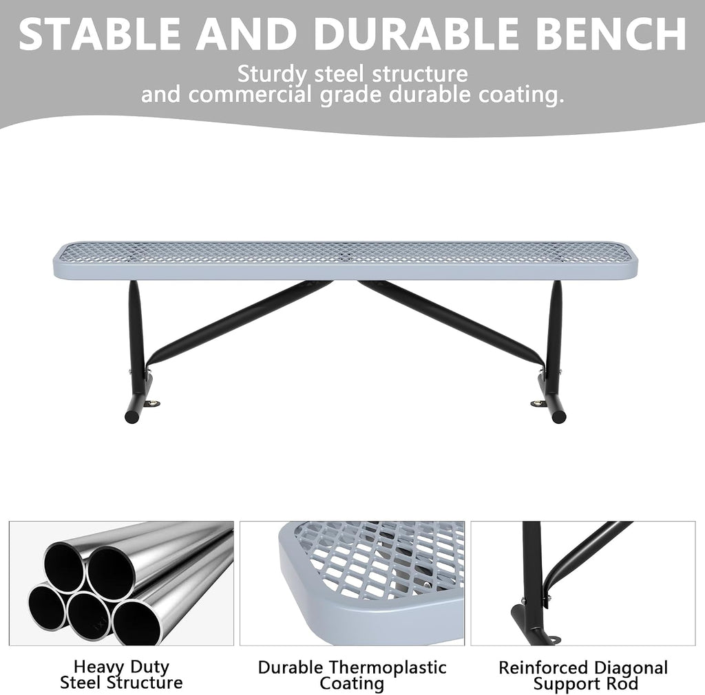 Heavy‑Duty Metal Outdoor Park Bench