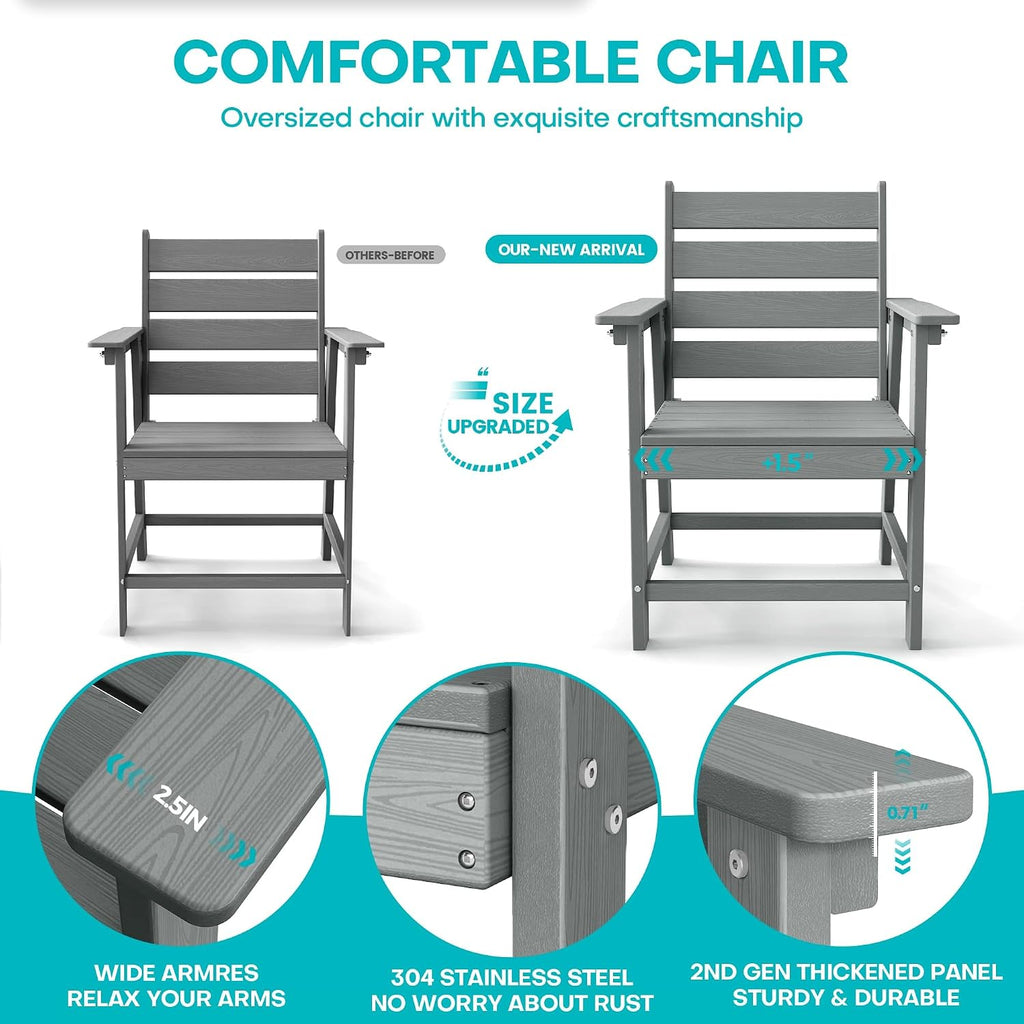 HDPE 7‑Piece Outdoor Patio Dining Set