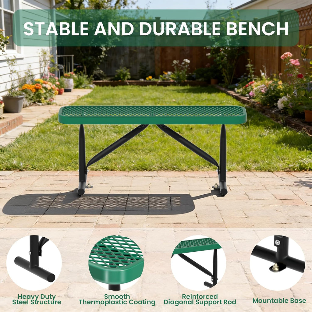Heavy‑Duty Weatherproof Metal Outdoor Bench