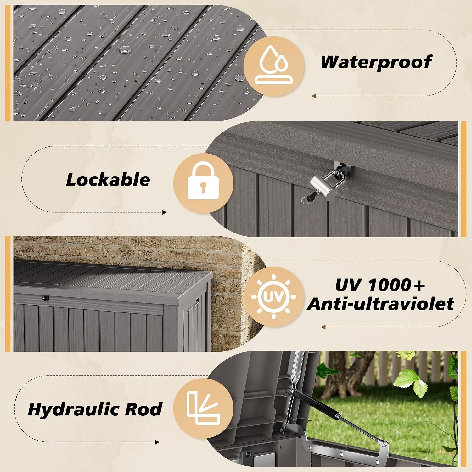 Large Waterproof Outdoor Deck Storage Box