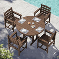 HDPE Round Outdoor Dining Furniture Set