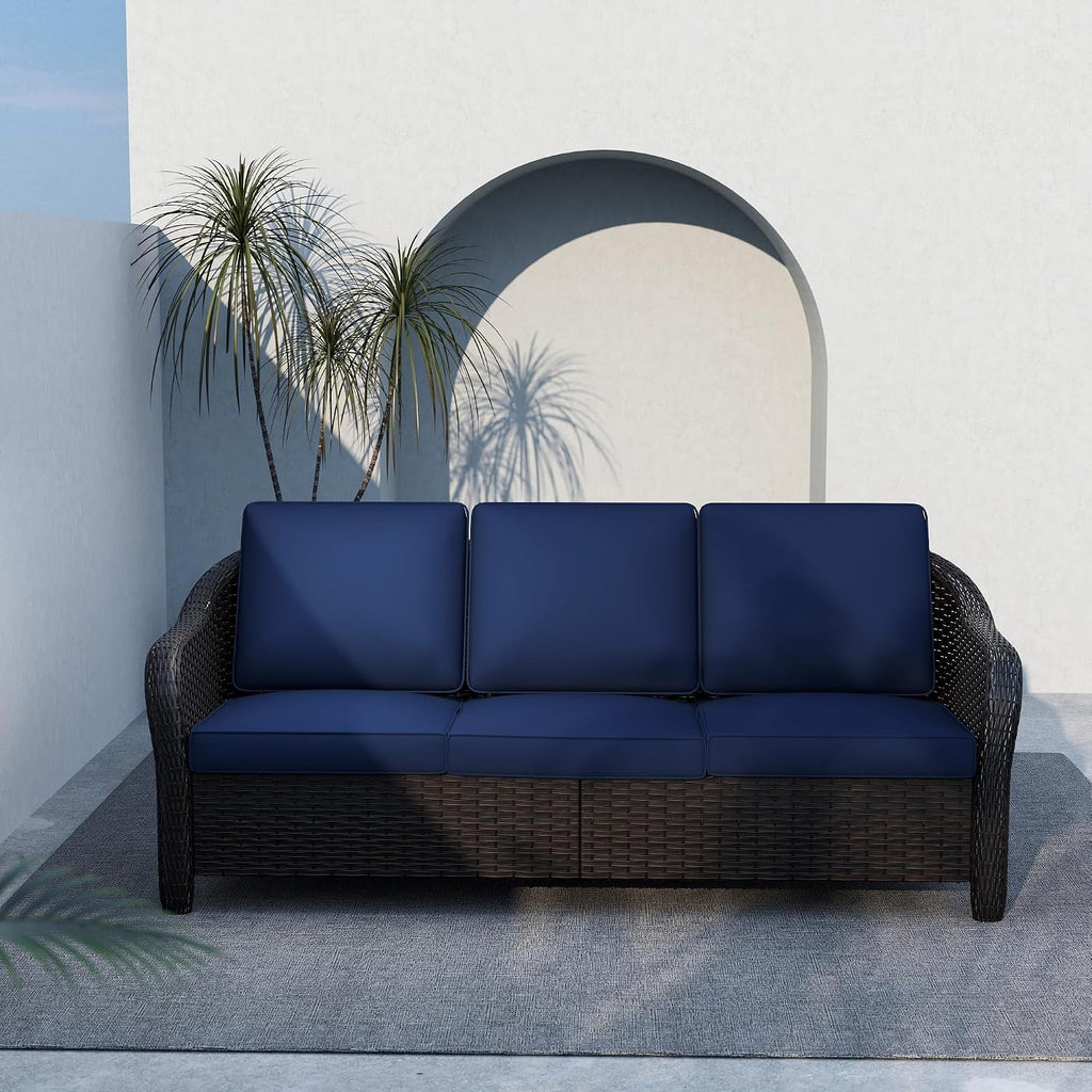 Wicker Outdoor Patio Conversation Sofa Set