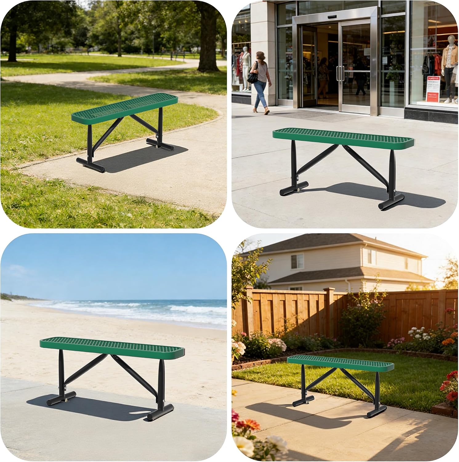 Heavy‑Duty Weatherproof Metal Outdoor Bench