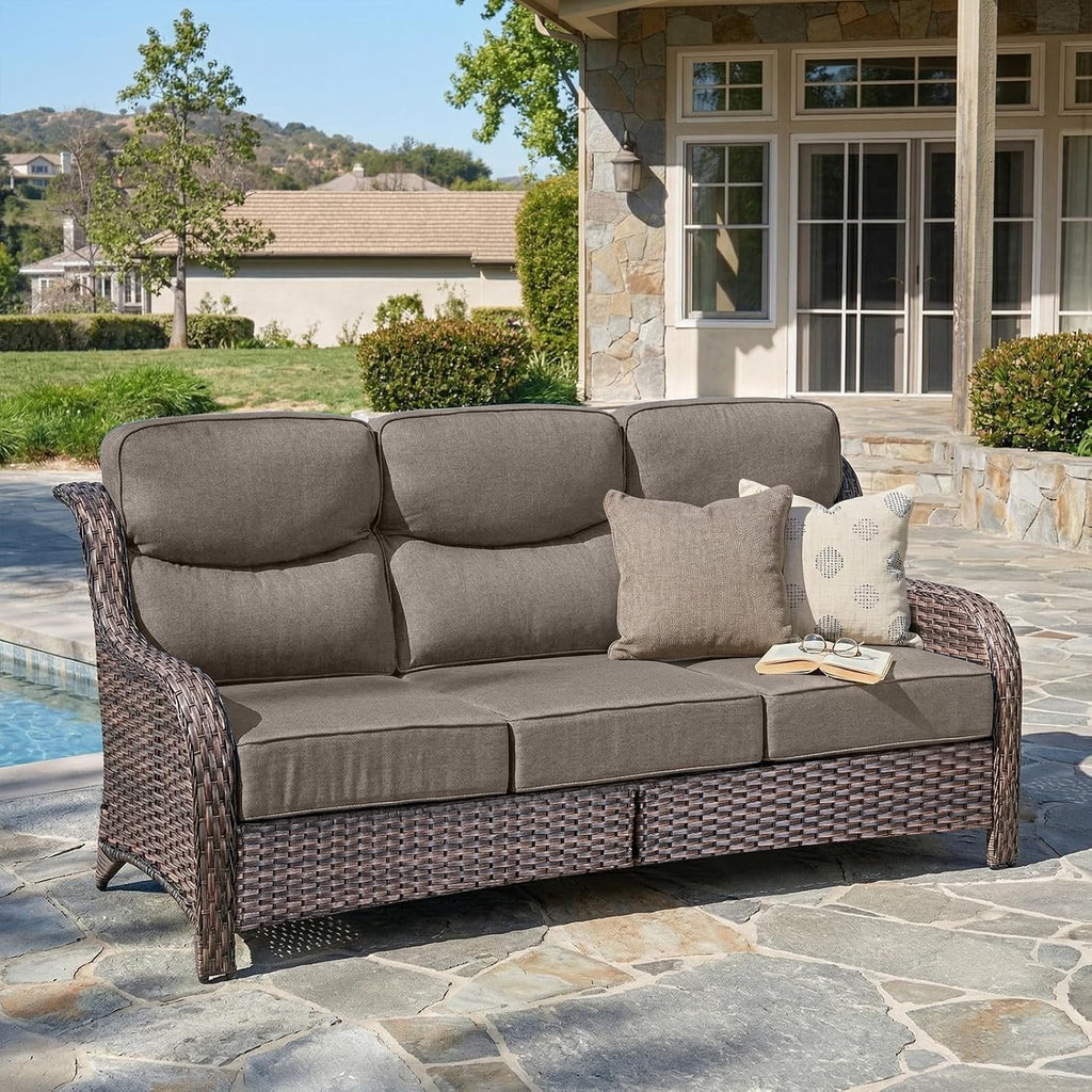 All‑Weather Wicker 3‑Seat Outdoor Patio Sofa