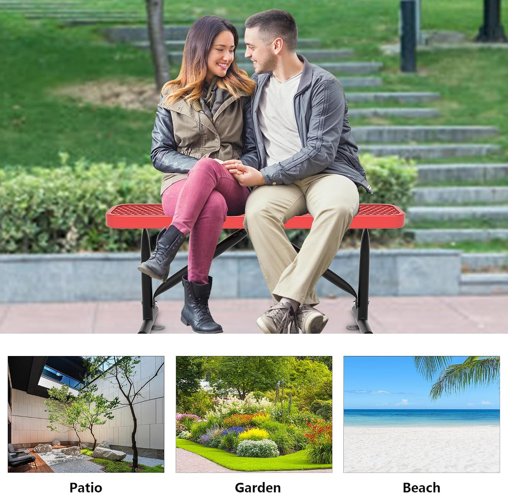 Heavy‑Duty Metal Outdoor Park Bench