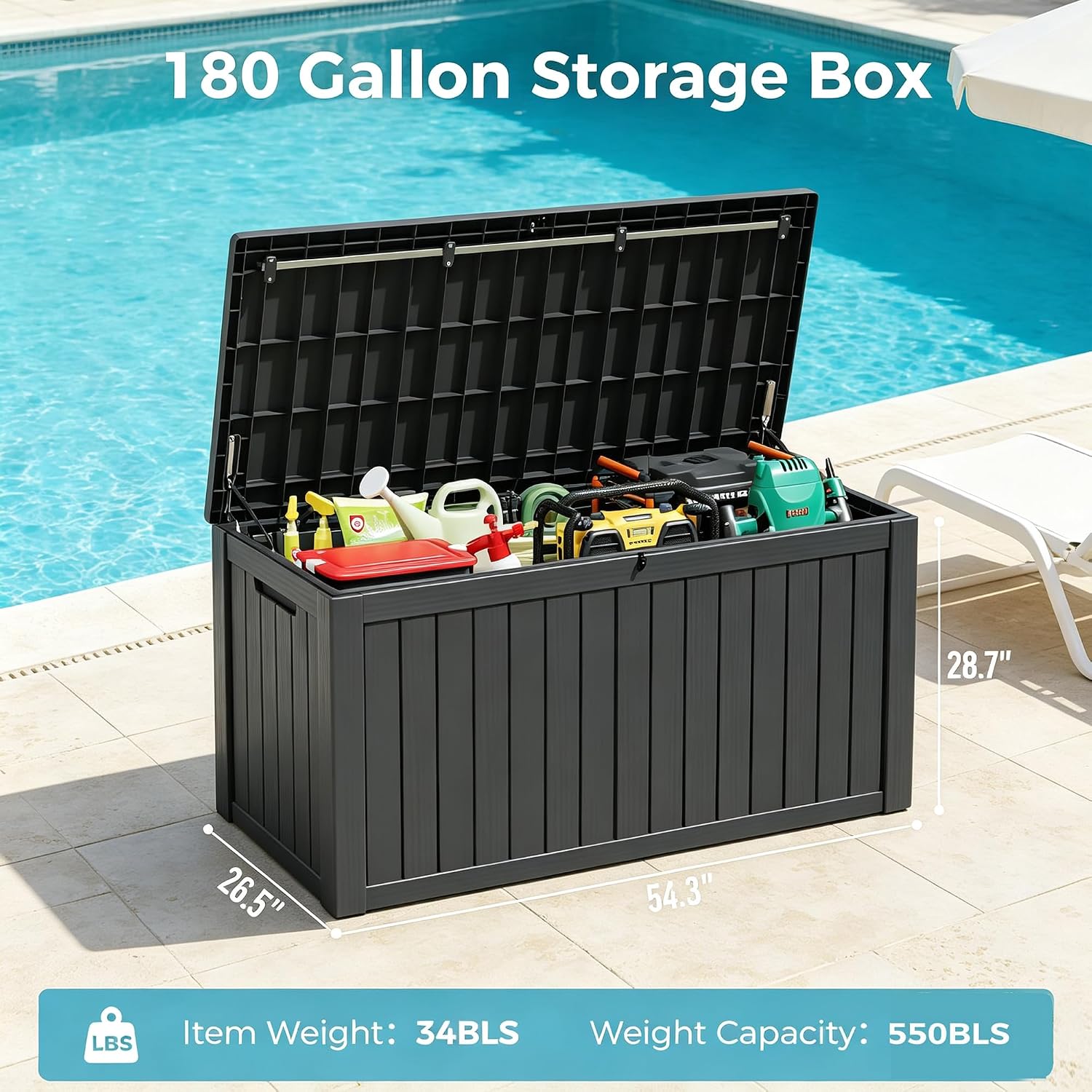 Waterproof Resin Outdoor Deck Storage Box