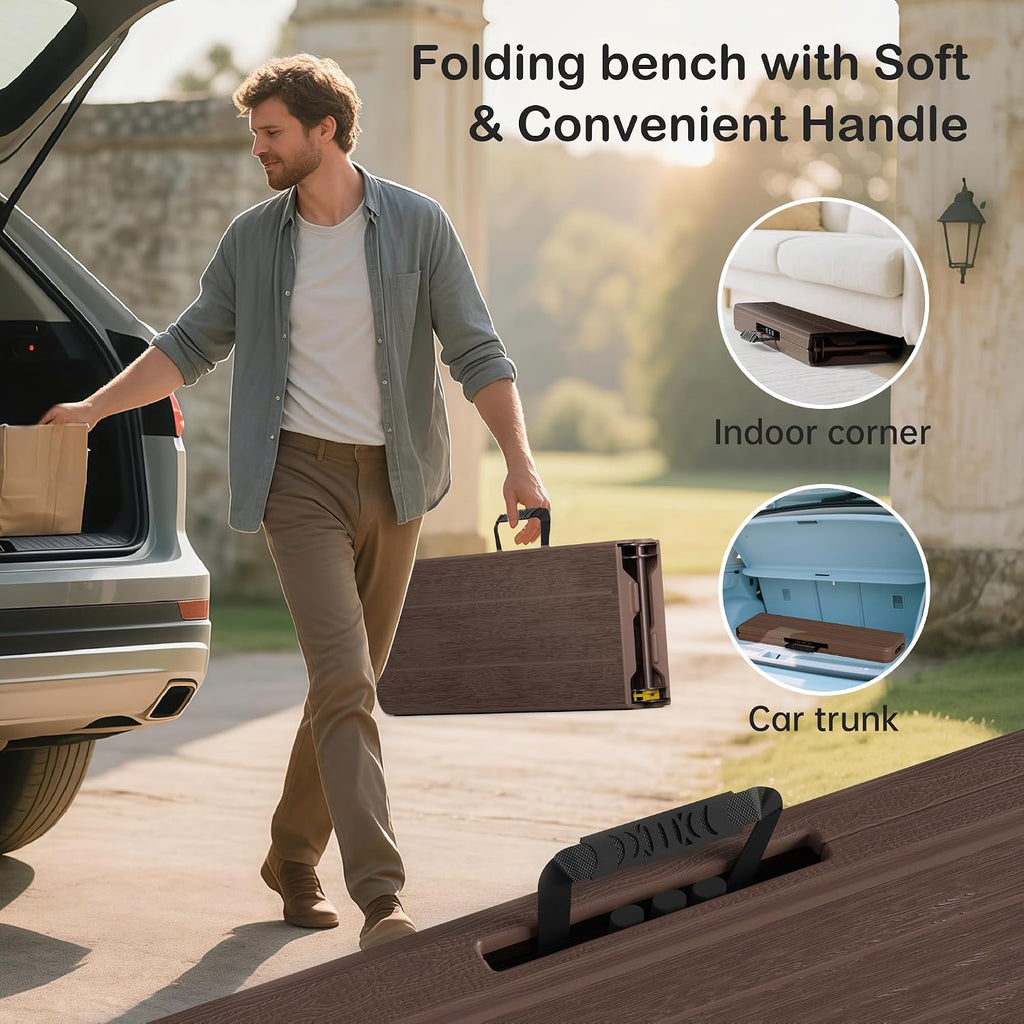 Portable Plastic Indoor Outdoor Folding Bench