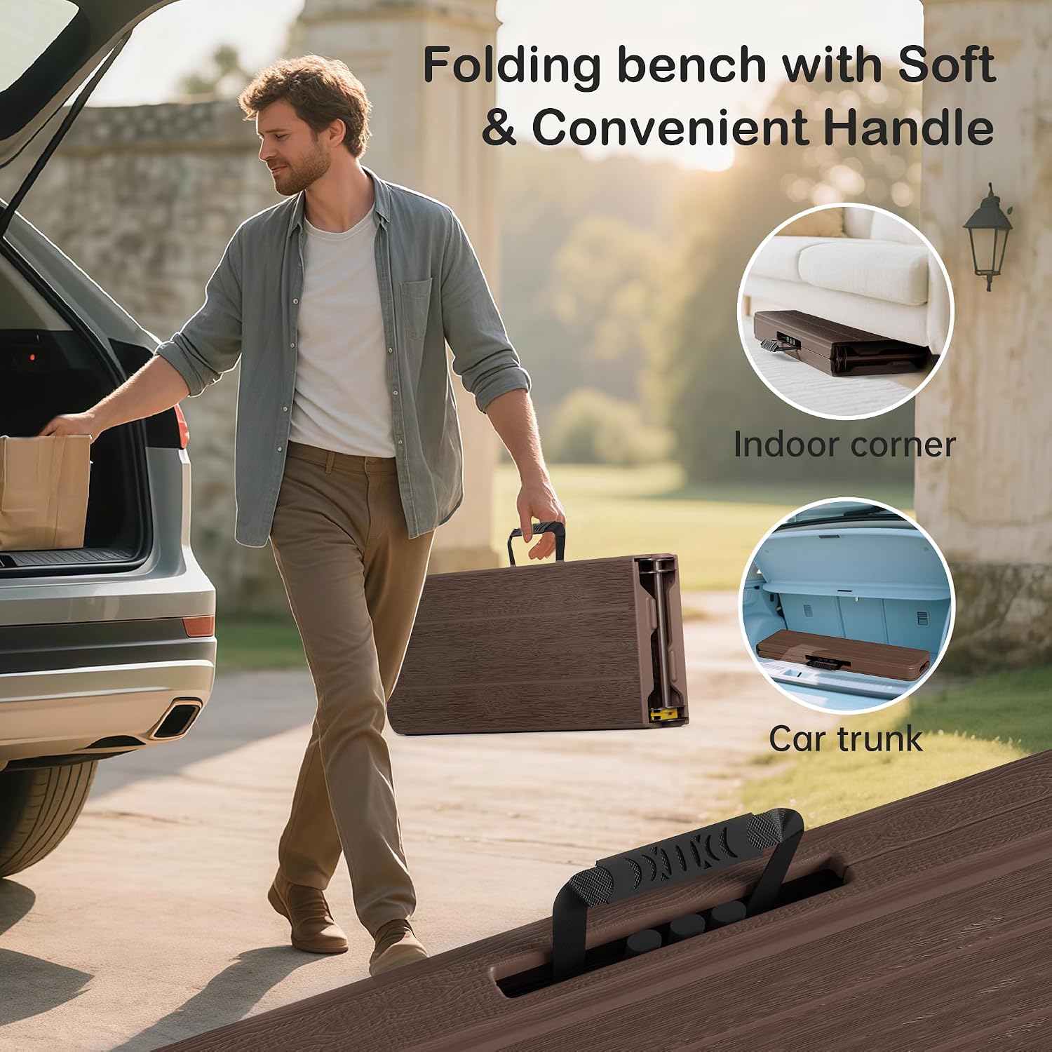 Portable Plastic Indoor Outdoor Folding Bench