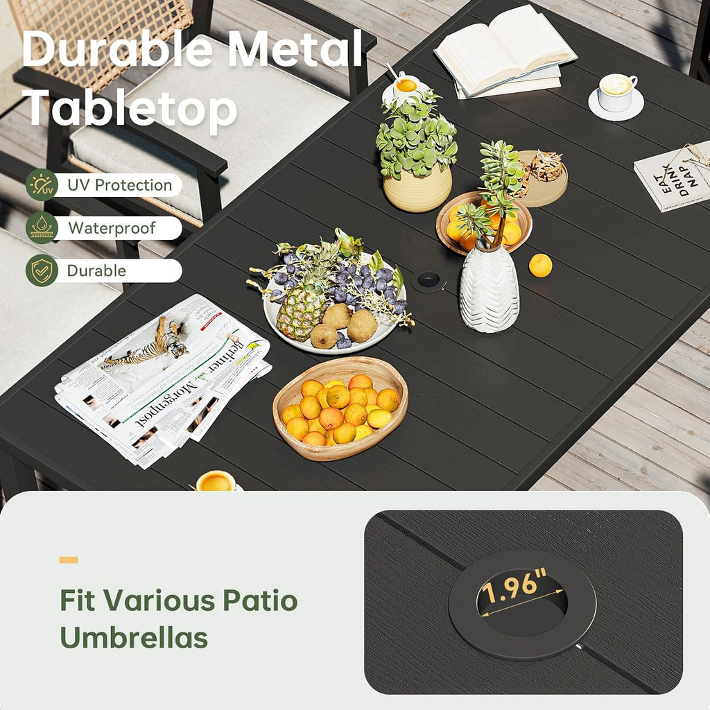 Wicker 7‑Piece Outdoor Patio Dining Set