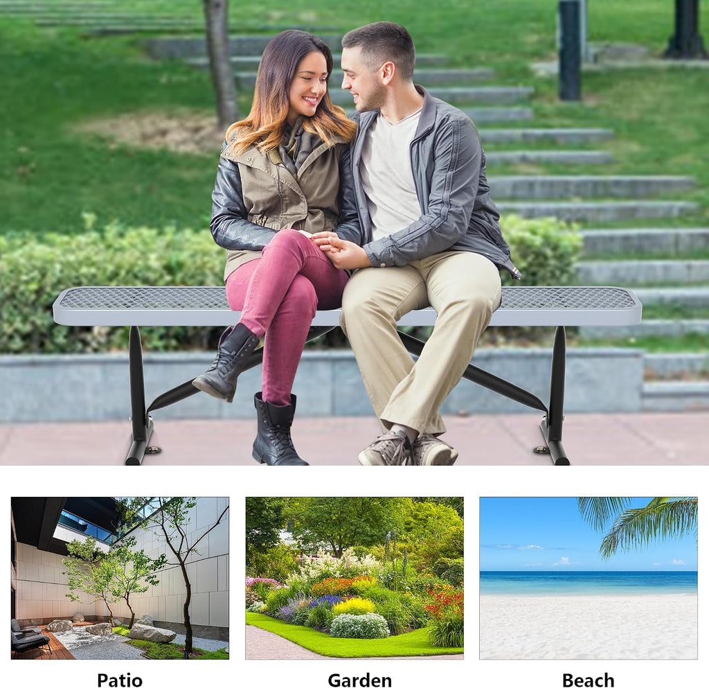 Heavy‑Duty Metal Outdoor Park Bench