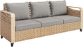 Wicker 3‑Seat Deep‑Seat Outdoor Patio Sofa