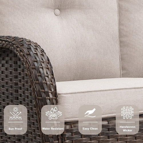 All‑Weather Wicker 3‑Seat Outdoor Patio Sofa
