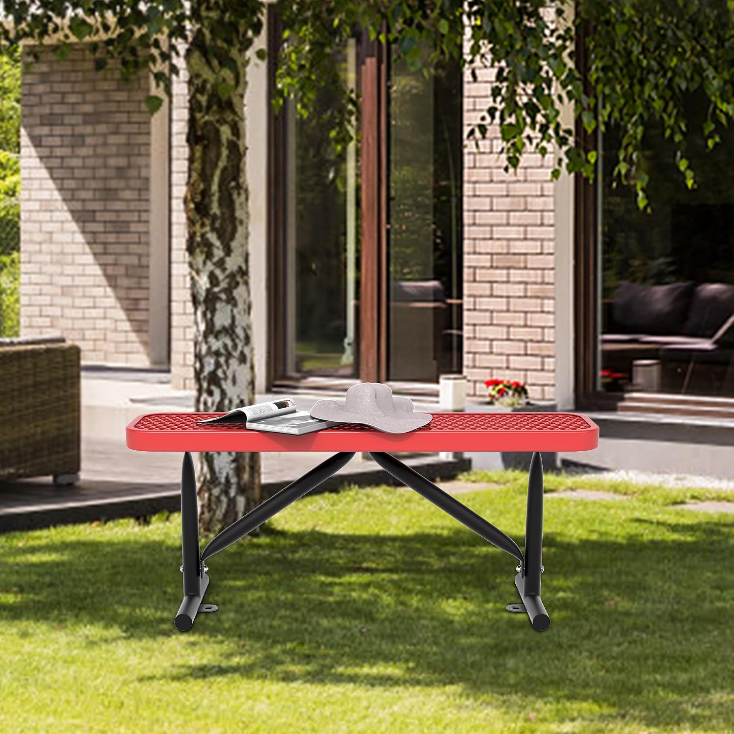 Heavy‑Duty Metal Outdoor Park Bench