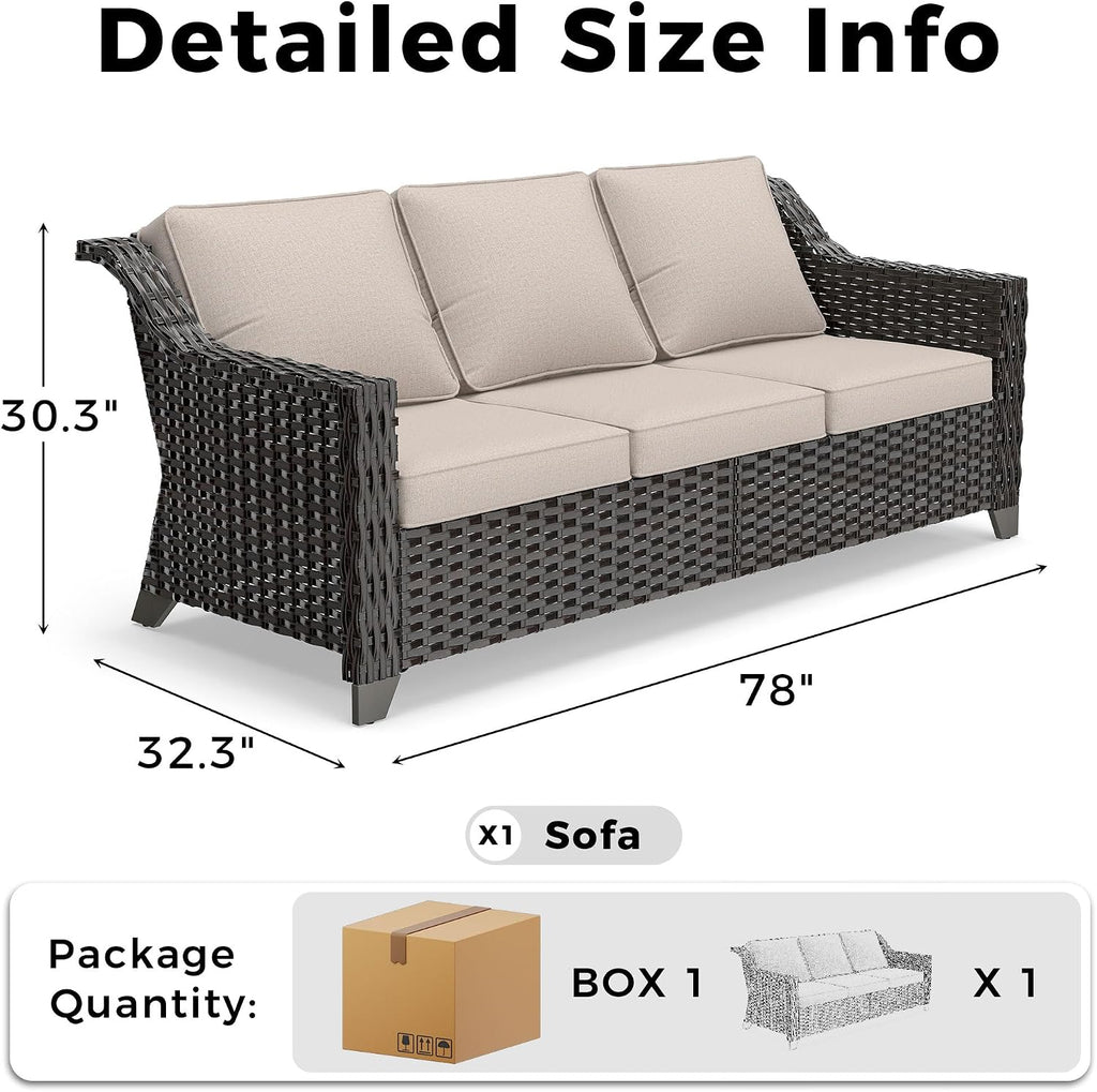 Wicker Outdoor Patio Conversation Sofa Set