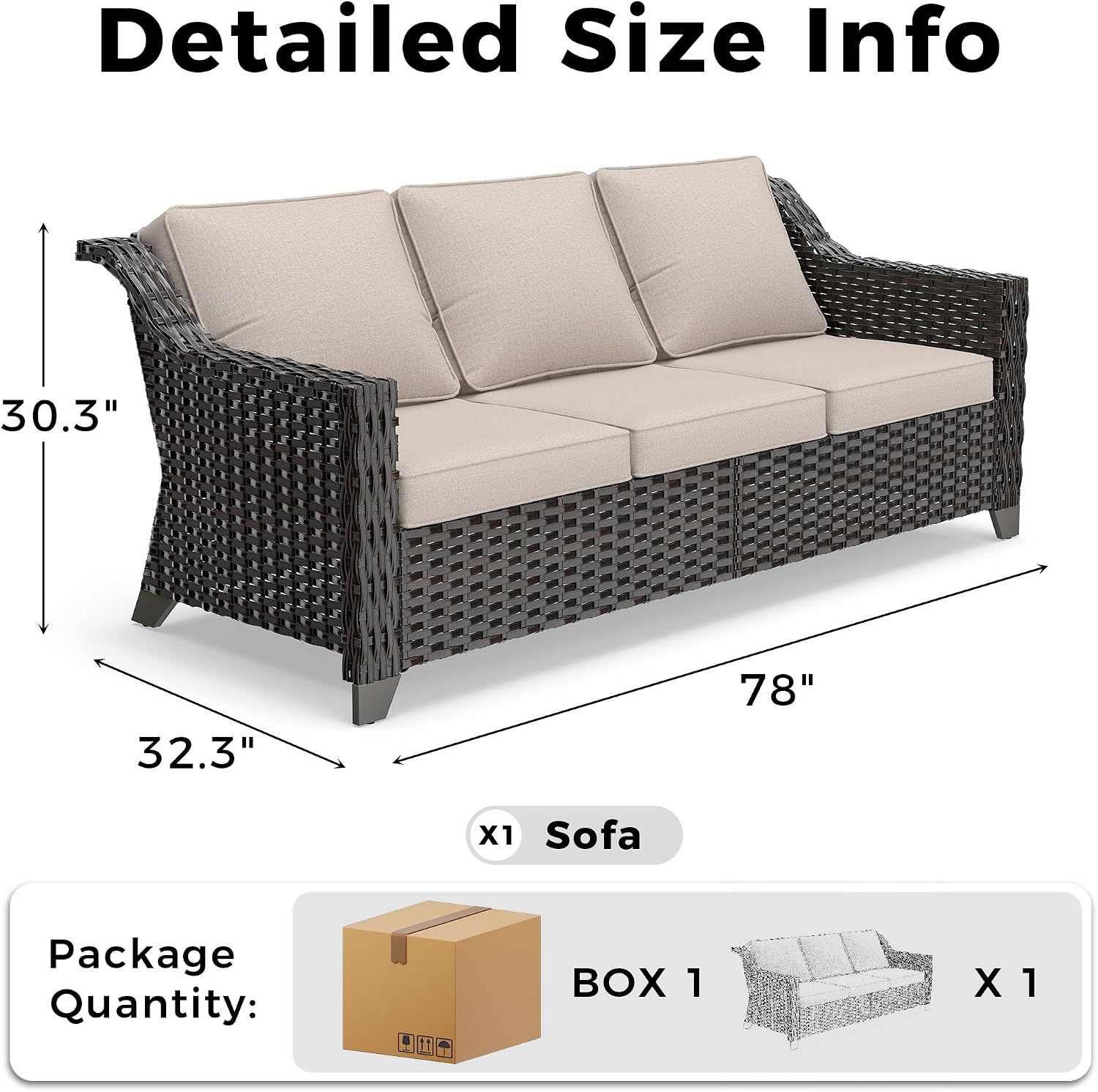 Wicker Outdoor Patio Conversation Sofa Set