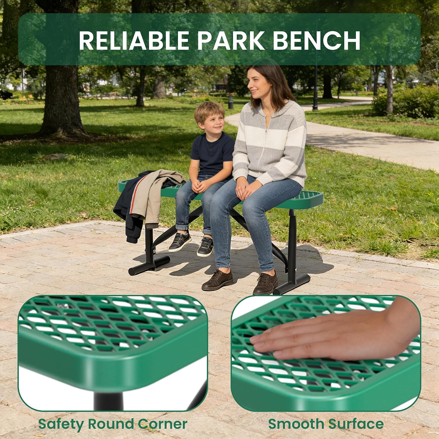 Heavy‑Duty Weatherproof Metal Outdoor Bench