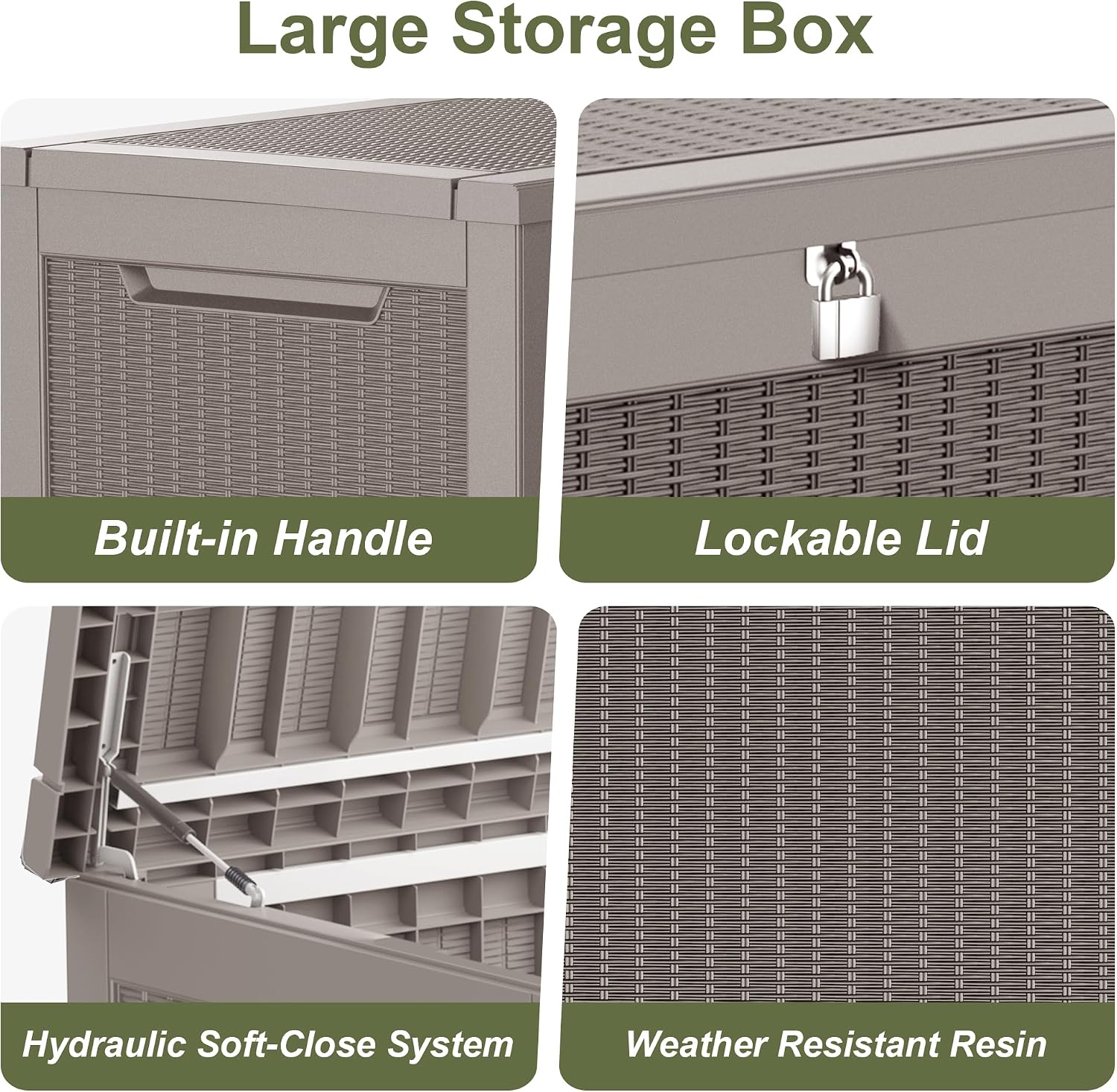 Large Lockable Resin Outdoor Storage Box