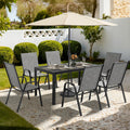 Rectangular Steel Outdoor Patio Dining Set