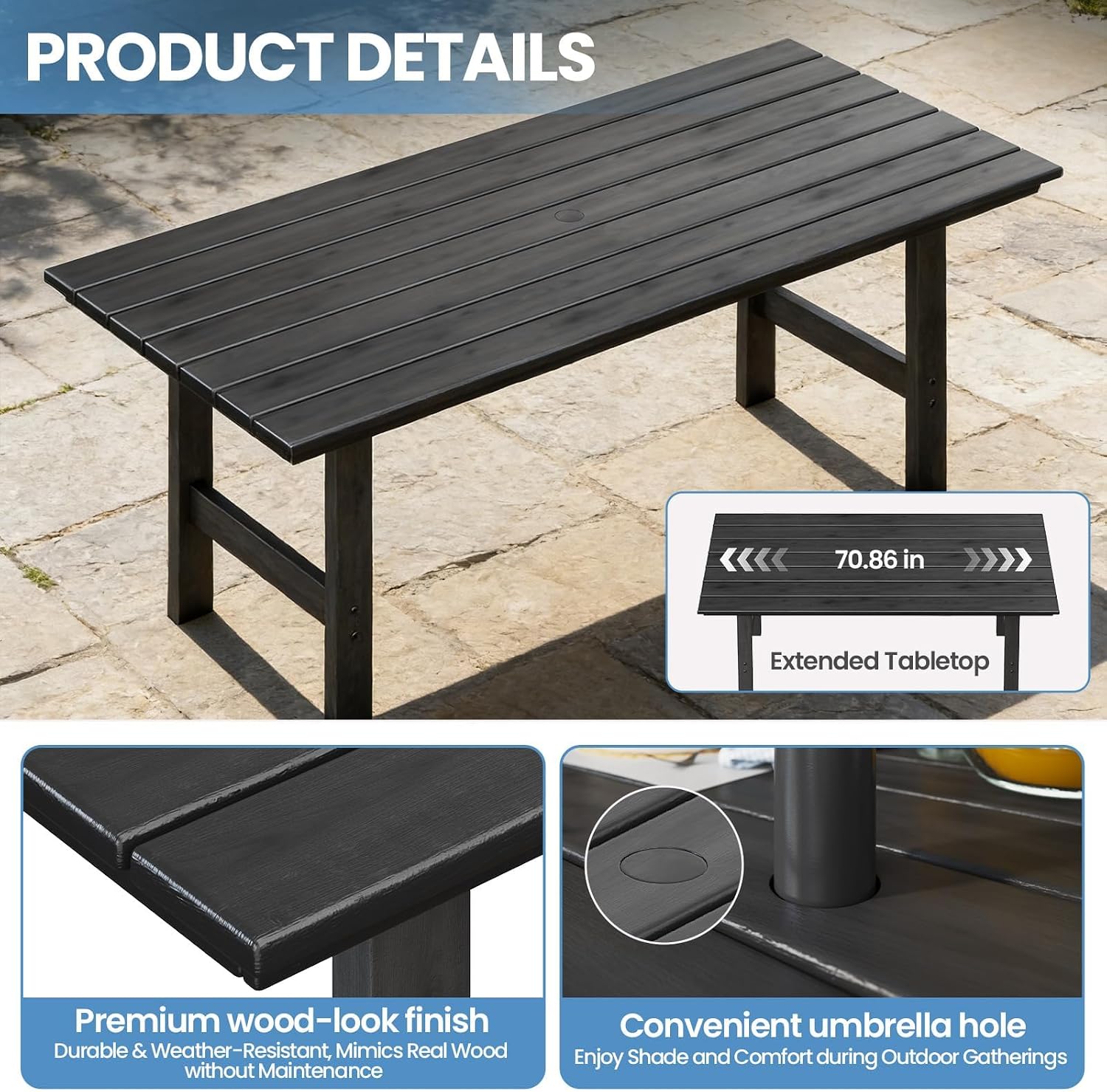 All‑Weather HDPE Outdoor Patio Dining Set