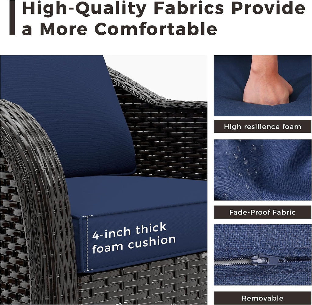 Wicker Outdoor Patio Conversation Sofa Set