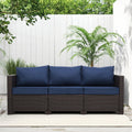 Wicker 3‑Seat Waterproof Outdoor Patio Sofa