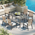 Wicker 7‑Piece Outdoor Patio Dining Set