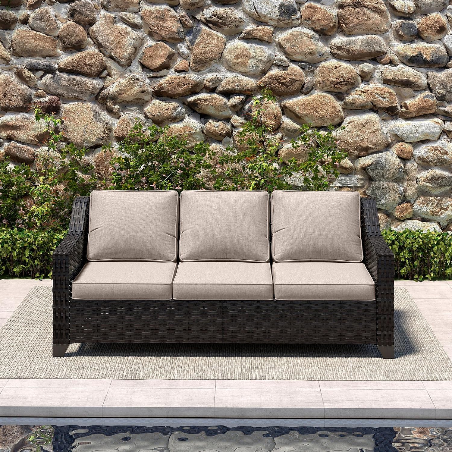 Wicker Outdoor Patio Conversation Sofa Set
