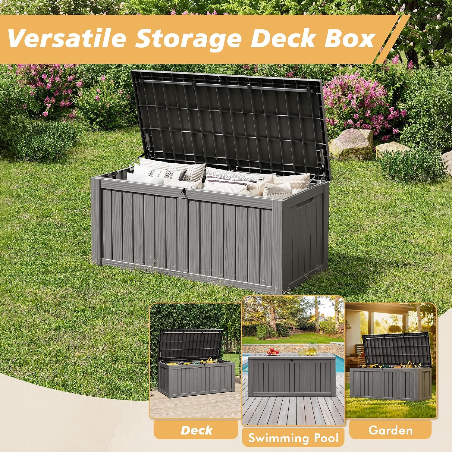 Large Waterproof Outdoor Deck Storage Box