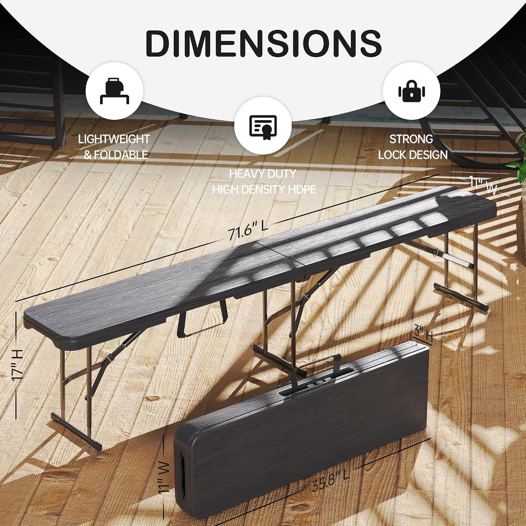Portable Plastic Indoor Outdoor Folding Bench