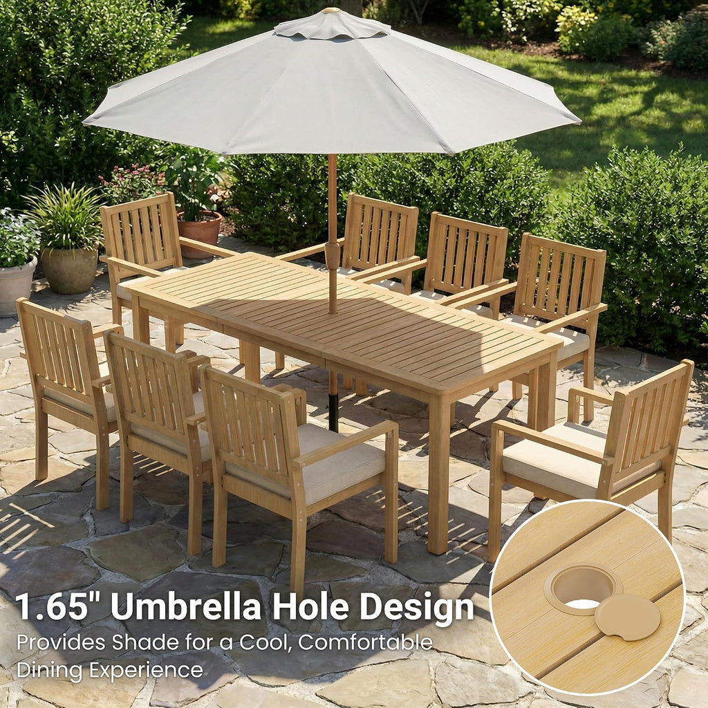 Acacia Wood Outdoor Patio Dining Set
