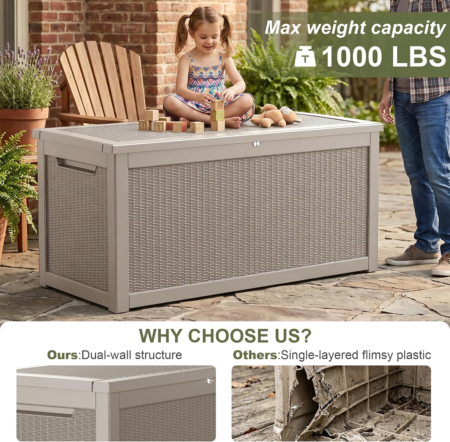 Large Lockable Resin Outdoor Storage Box