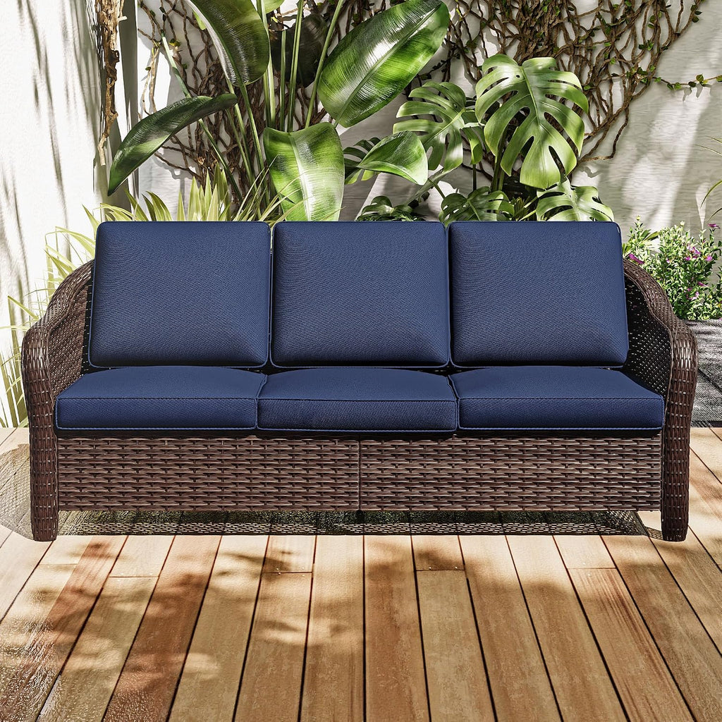 Wicker Outdoor Patio Conversation Sofa Set
